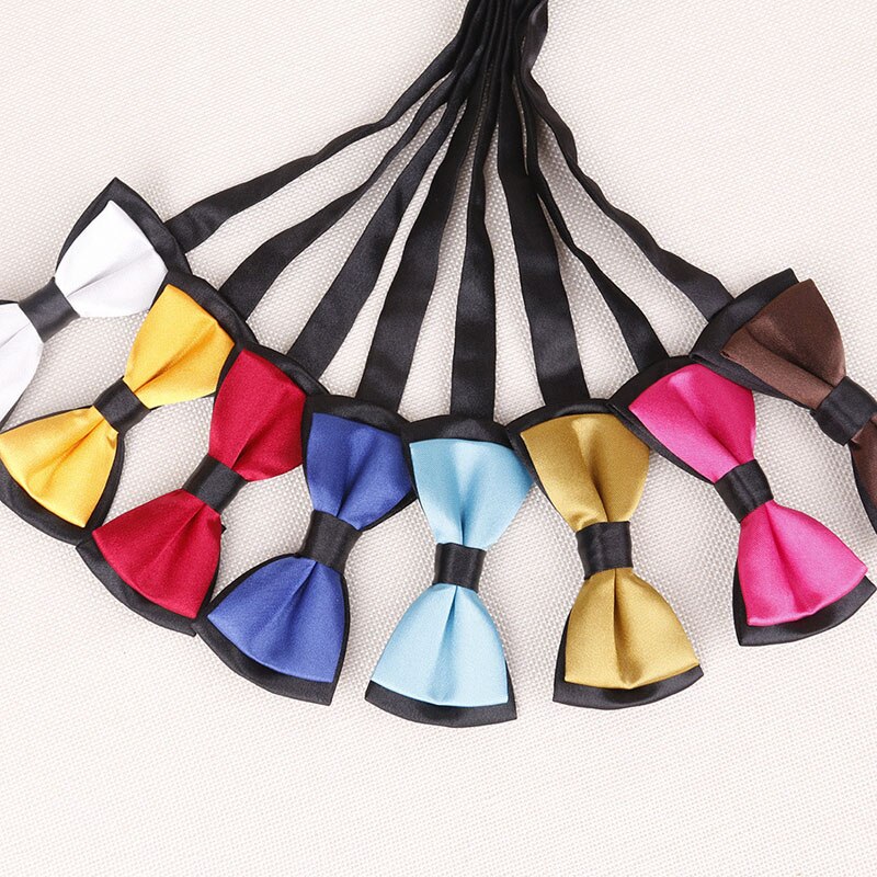 Nœud papillon pour enfant, vêtement classique, couleur unie, réglable, boutonné, deux tons, bleu, rouge, pour plus d'ingéniosité