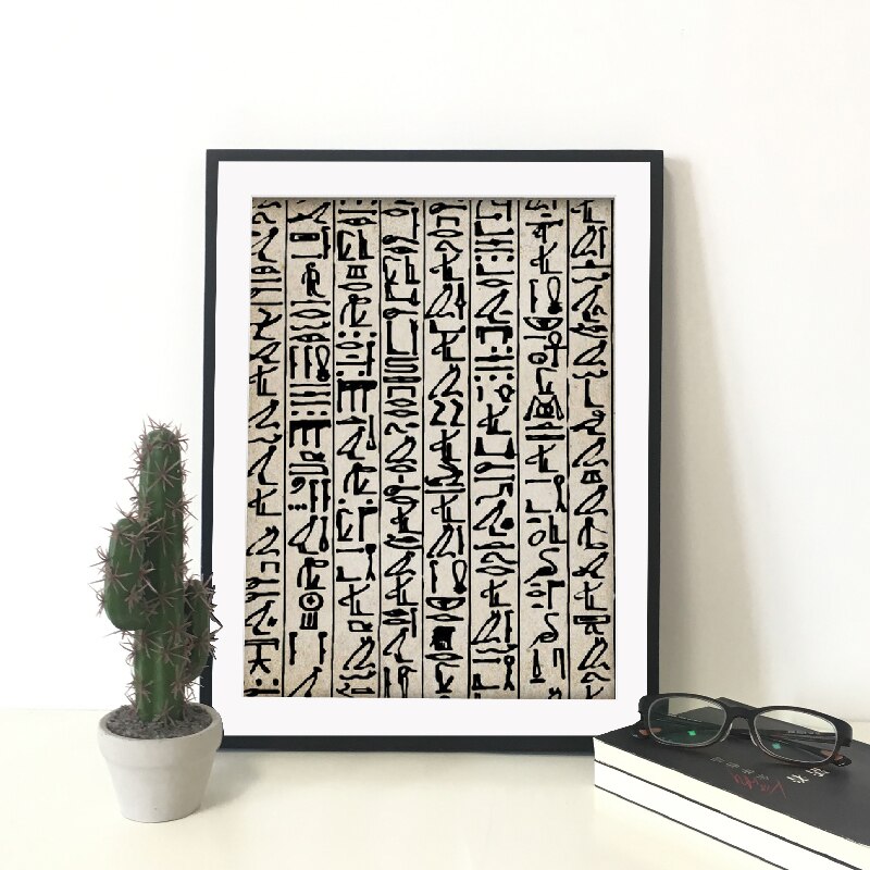 Print Wall Art Canvas Painting Abstract Poster Ancient Egyptian Hieroglyphics Writing Nordic Picture For Living Room Home Decor