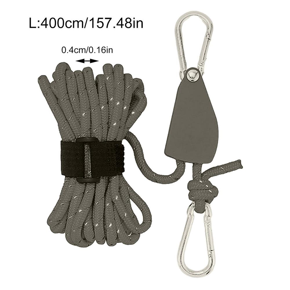 Kampeertent Vastbinden Touw Strakker Bevestiging Katrol Hangers Luifel Touw Haak Gesp Touw Aanhaalriemen Gereedschap: Light Grey