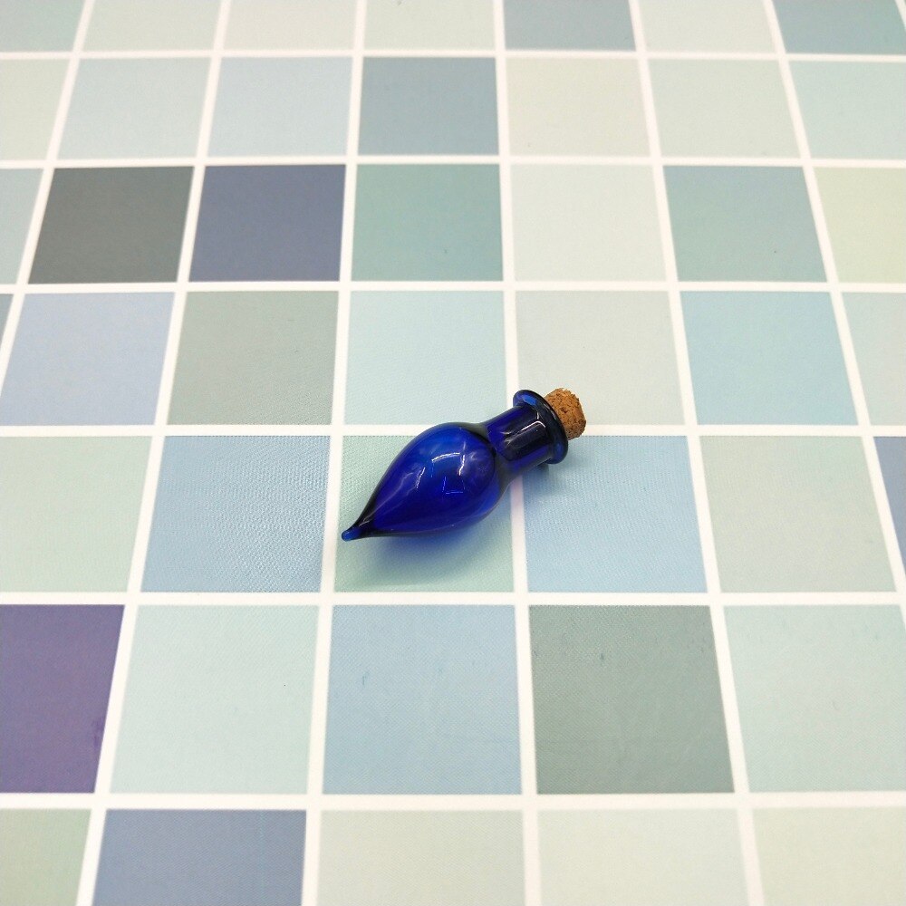 80Pcs Waterdrop Glas Wens Fles Kurk Lege Sample Potjes Diy Hangers Opslag Flacon Bruiloft Home Decoratie Benodigdheden: blue