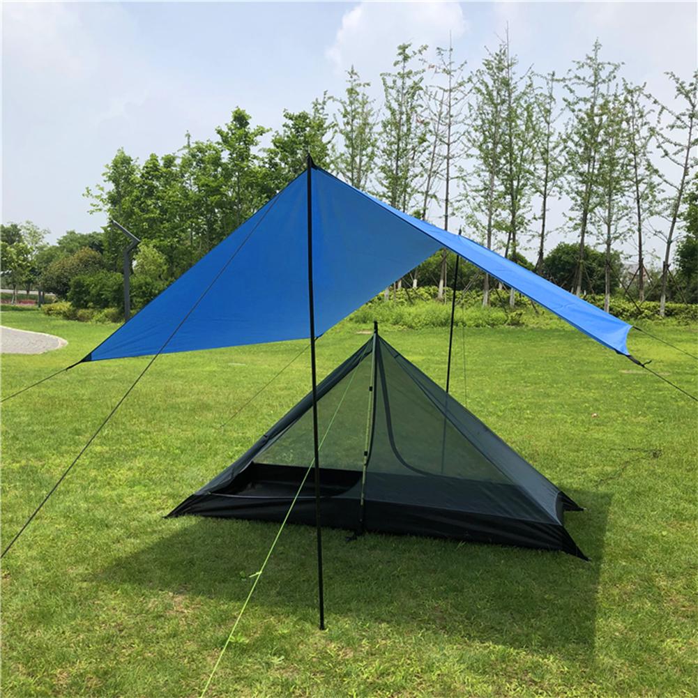 Ultralight Waterproof Two-Layer Pole-less Trekking Pole Pyramid Tent Non-pole Portable Camping Pyramid Tent Ultra Light Tent
