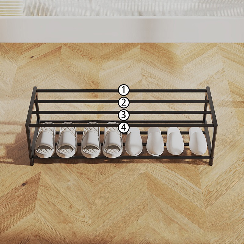 Schoenenrek voor kast, verstelbaar schoenenrek voor kleine ruimte, kleine schoenenorganizer voor voordeur, stevig metaal, voordeur