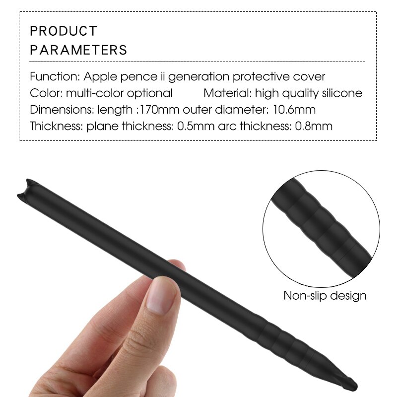 Funda de silicona blanda de colores Compatible con Apple Pencil 2, funda protectora para tableta, IPad, Touch Pen Stylus