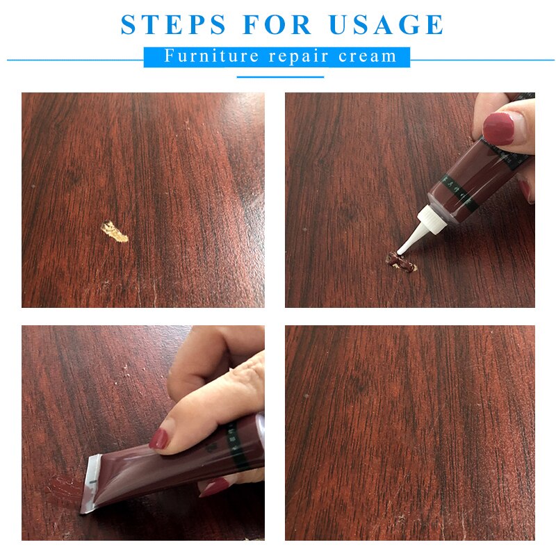 Pasta de reparación de muebles de madera, pintura de madera para puerta de madera, removedor de grietas con agujero para arañazos, 18g