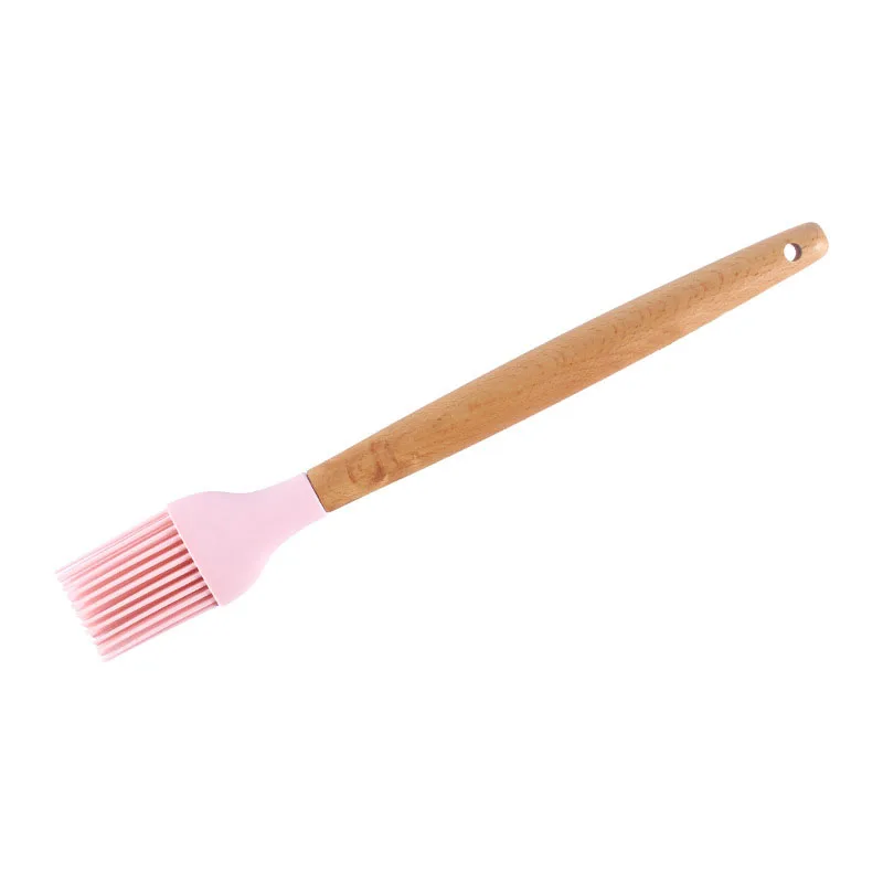 1PC Silicone Wood Turner Soup Spoon Spatula Brush Scraper Pasta Server Egg Beater Kitchen Cooking Tools Kitchenware Green/Pink: Chocolate