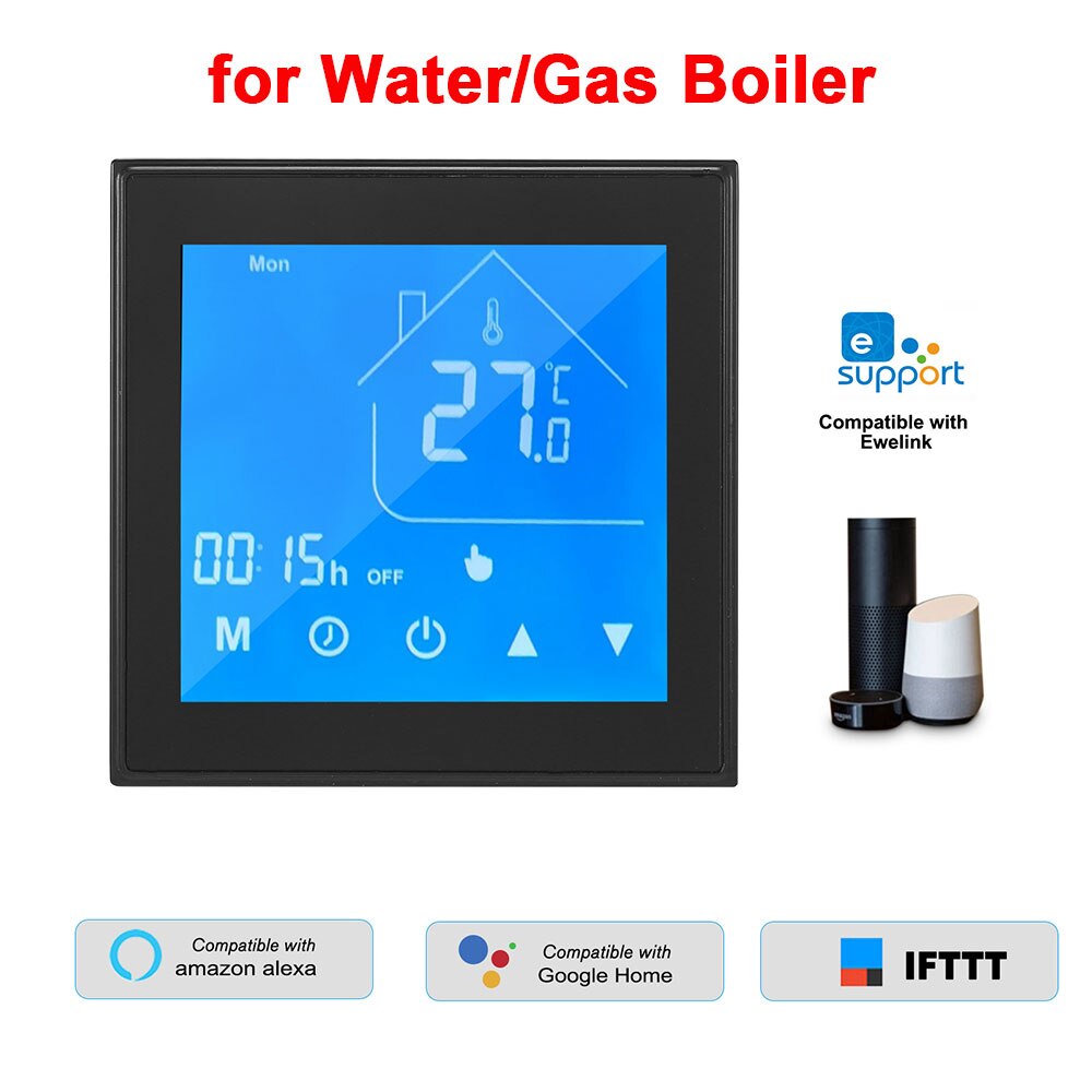 WiFi Smart Thermostat Temperature Controller LCD Display Week Programmable for Water Heating Ewelink Compatible with Alexa: B Water Gas Boiler