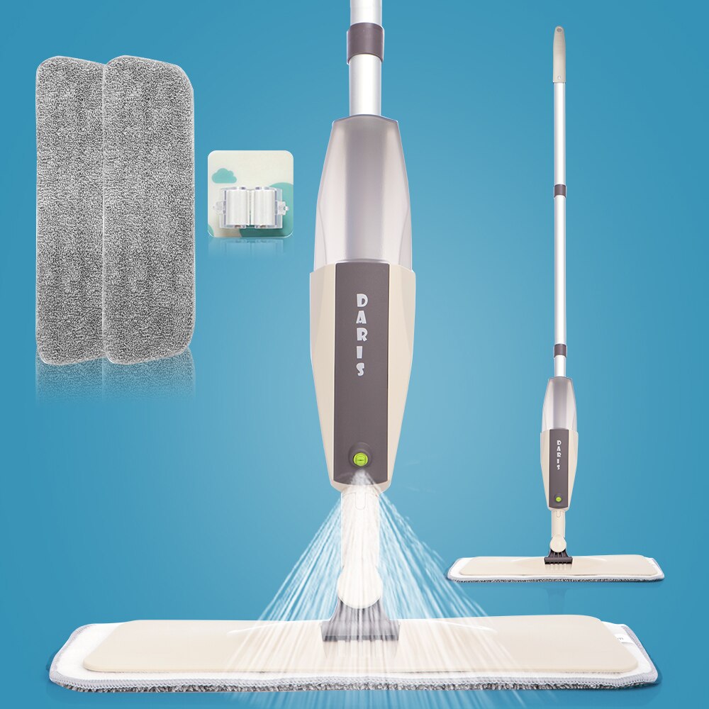 Mopa de Suelo con Pulverizador de Mano, Herramienta de Limpieza, para Lavado Plano y Perezoso, con Almohadillas de Microfibra de Repuesto