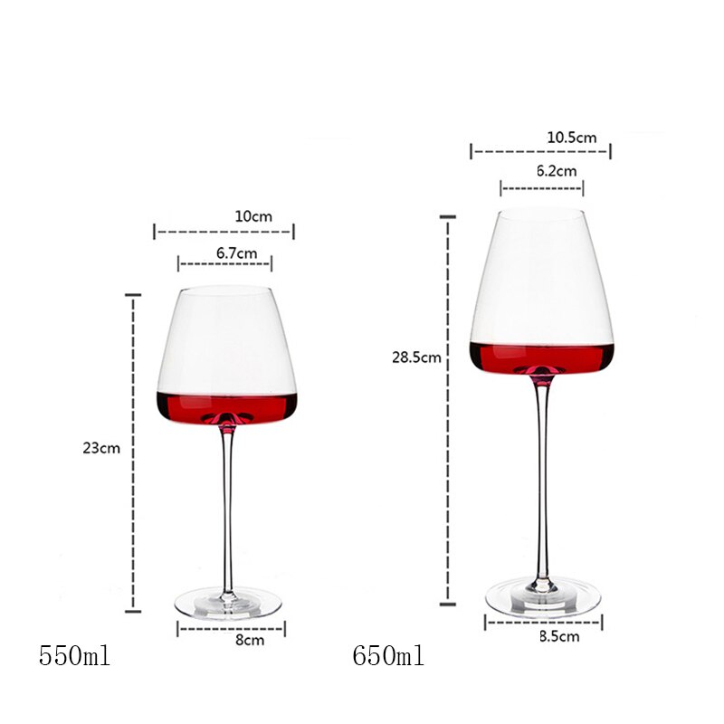 2Pcs Classy Bordeaux Bordeaux Beker Premium Crystal Handgeblazen Proeverij Cup Glazen Voor Wedding Anniversary Christmas