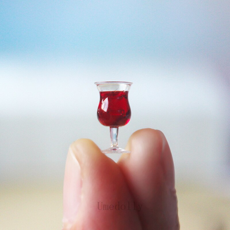 4PCS 1/12 Dollhouse Miniature Tazza di Bottiglia di Vino di Vetro Modello per OB11 BJD Casa di Bambola Giochi Di Imitazione Bambini Accessori Da Cucina Giocattolo