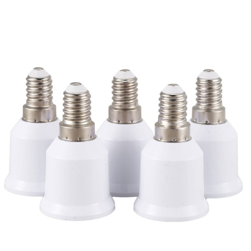 5 stuks  e14, e27 adapter basis schroef led lamp fitting converter, wit