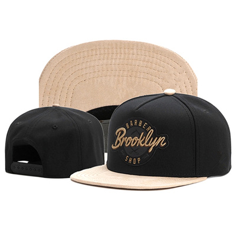 Boné de beisebol bordado com letras brbbklyn, chapéu casual esportivo recuperado, moda hip hop: Black