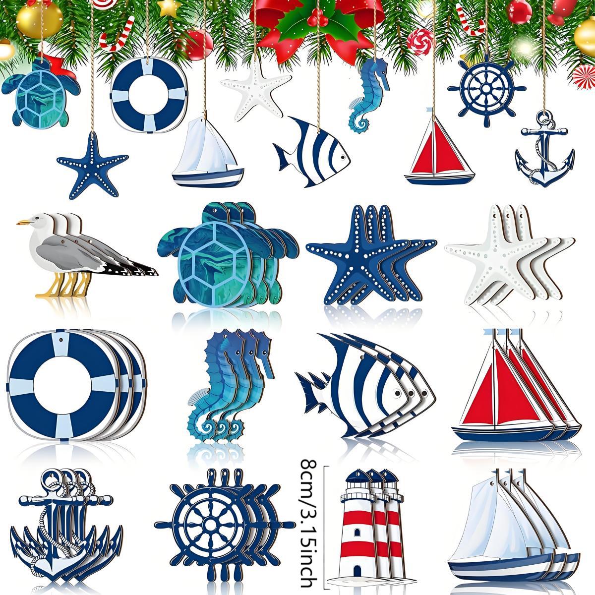 10 stuks Houten Vis Wanddecoratie voor een Nautische Strandlook