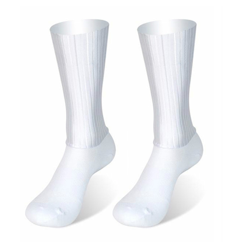 Summer Aero Bike Team Cycling Socks Silica Gel Non-slip Breathable Pro Racing Sports Socks Men Women Calcetines: WHITE