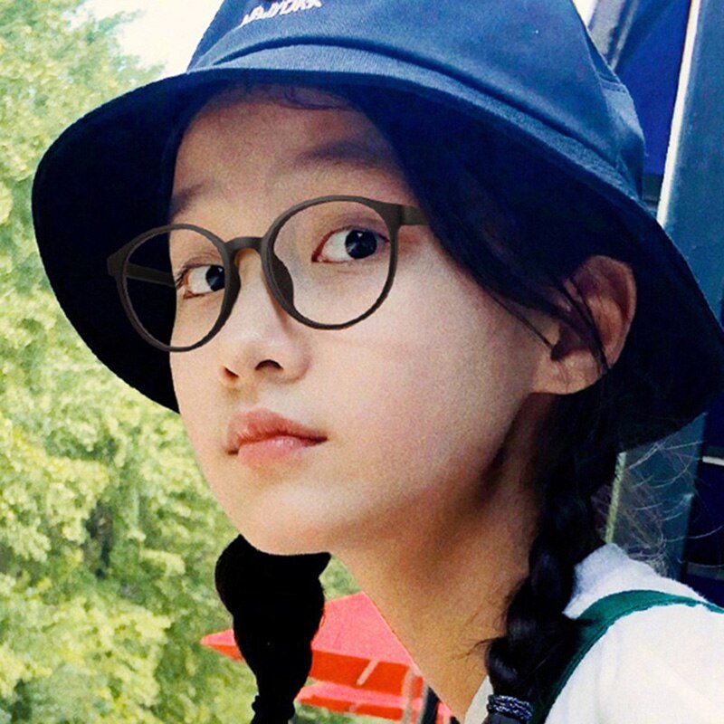 Gafas de bloqueo redondas para niños y niñas, lentes con filtro de Blu-ray, a la