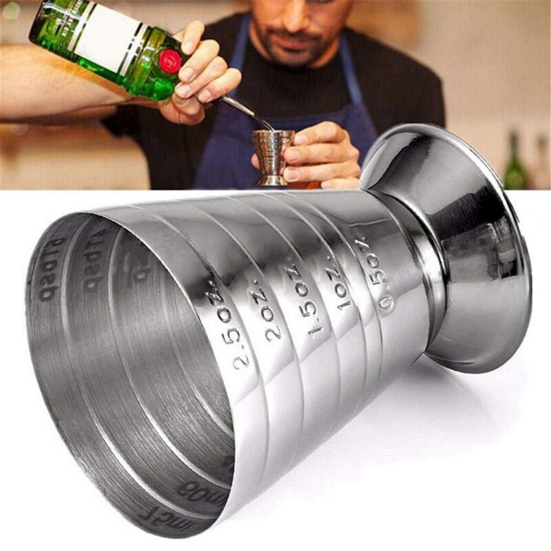 Scale 75ML Bartending Measuring Cup Ounce Bar Jigger Bartender Drink Mixer Liquor Measuring Cup Barware tool.