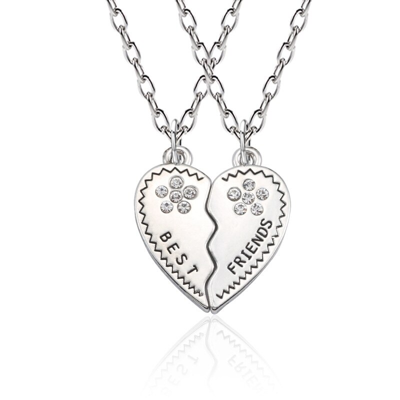Mode 1 set (2 STUKS) beste Vriend Hart Hanger Beste Vrienden Ketting BFF Kralen Ketting Kinderen Sieraden Meisjes: XL0093