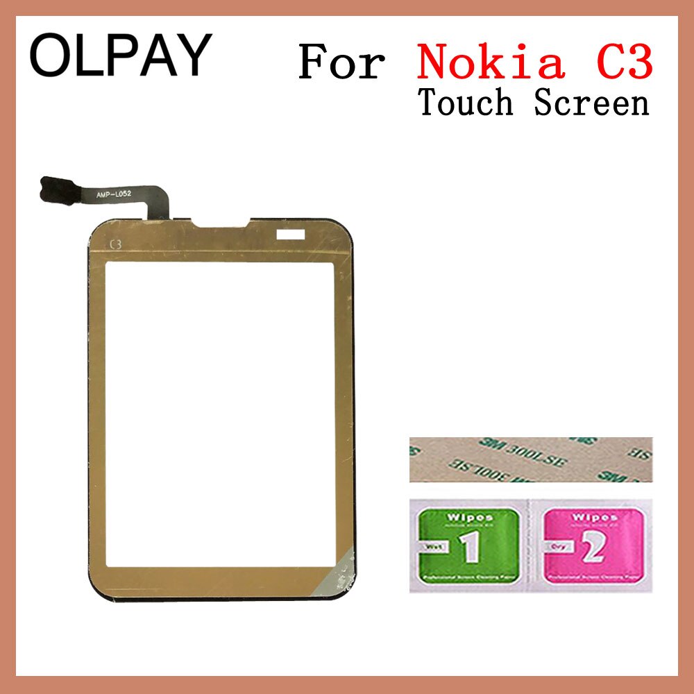 Alta qualidade de 3,0 "para Nokia C3-01 C3 01 Touch Screen Digitizer Sensor Ferramentas de painel de lente de vidro externo Adesivo grátis + toalhetes