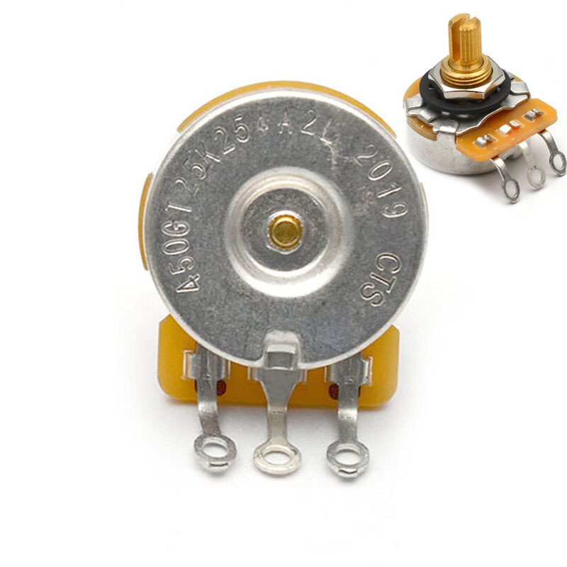 4PCS 250k/500k Brass/Aluminum Shaft Volume Tone Potentiometers CTS Pots Log A or Linear for Electric Guitars