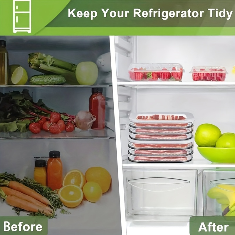 3 Tier Clear Food Storage Containers Set Stackable Kitchen Organizer BPA Free PP Material for Fridge