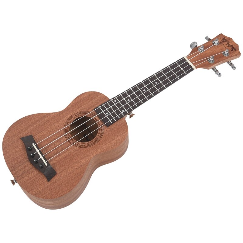 21 Inch Soprano Ukulele Uke Sapele 15 Fret Four Strings Brown Musical Instrument
