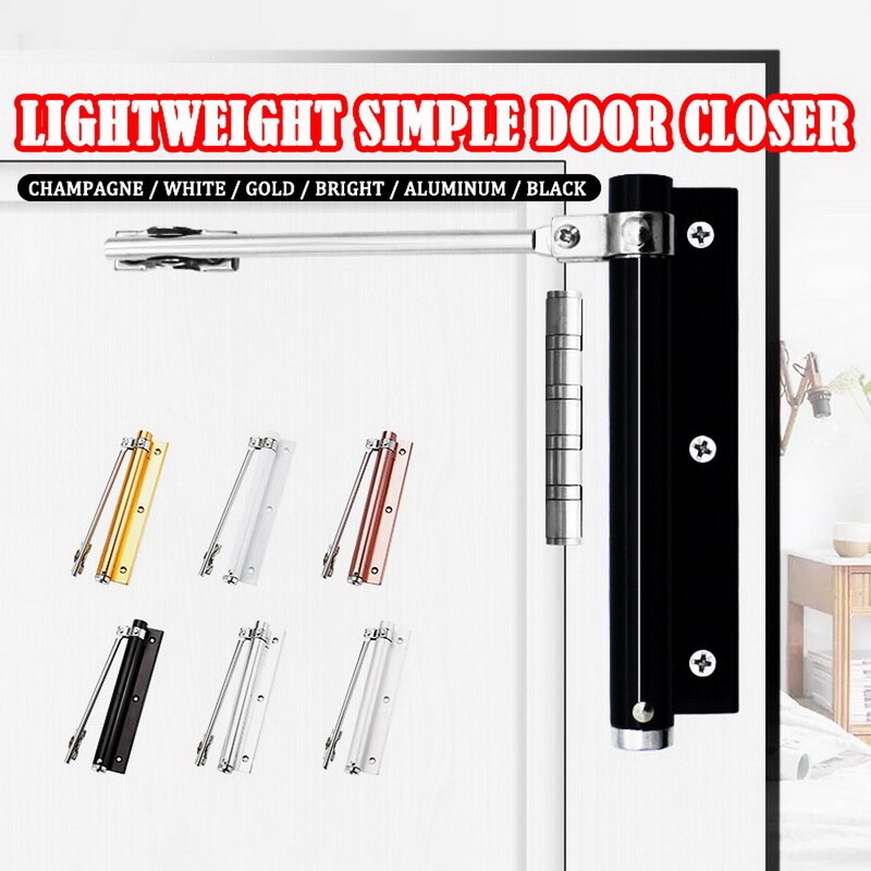 Door Closer Single Spring Strength Adjustable Surface Mounted Stainless Steel Automatic Closing Rated Door Hardware