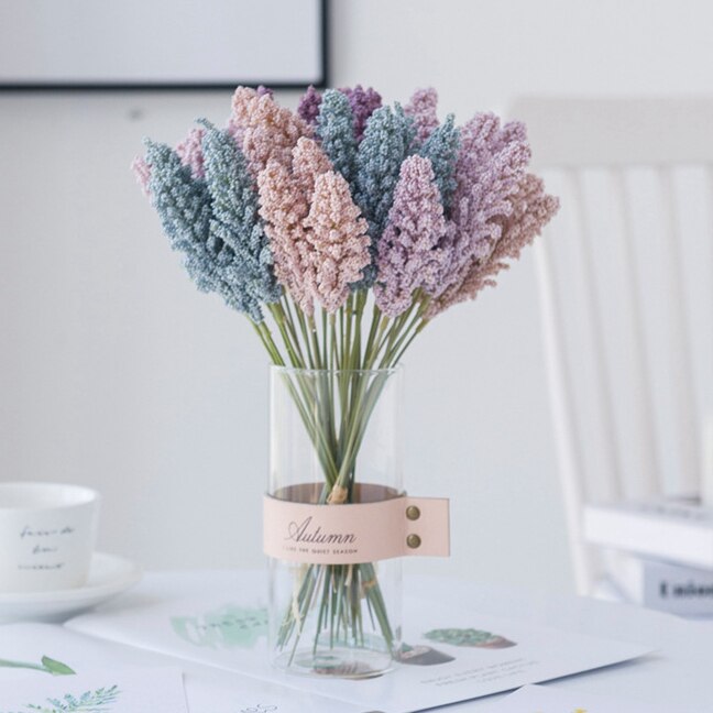 31cm vete öra blomsimulering torkad blomma bröllopsfest dekoration diy hem bord bröllop juldekoration vete bukett