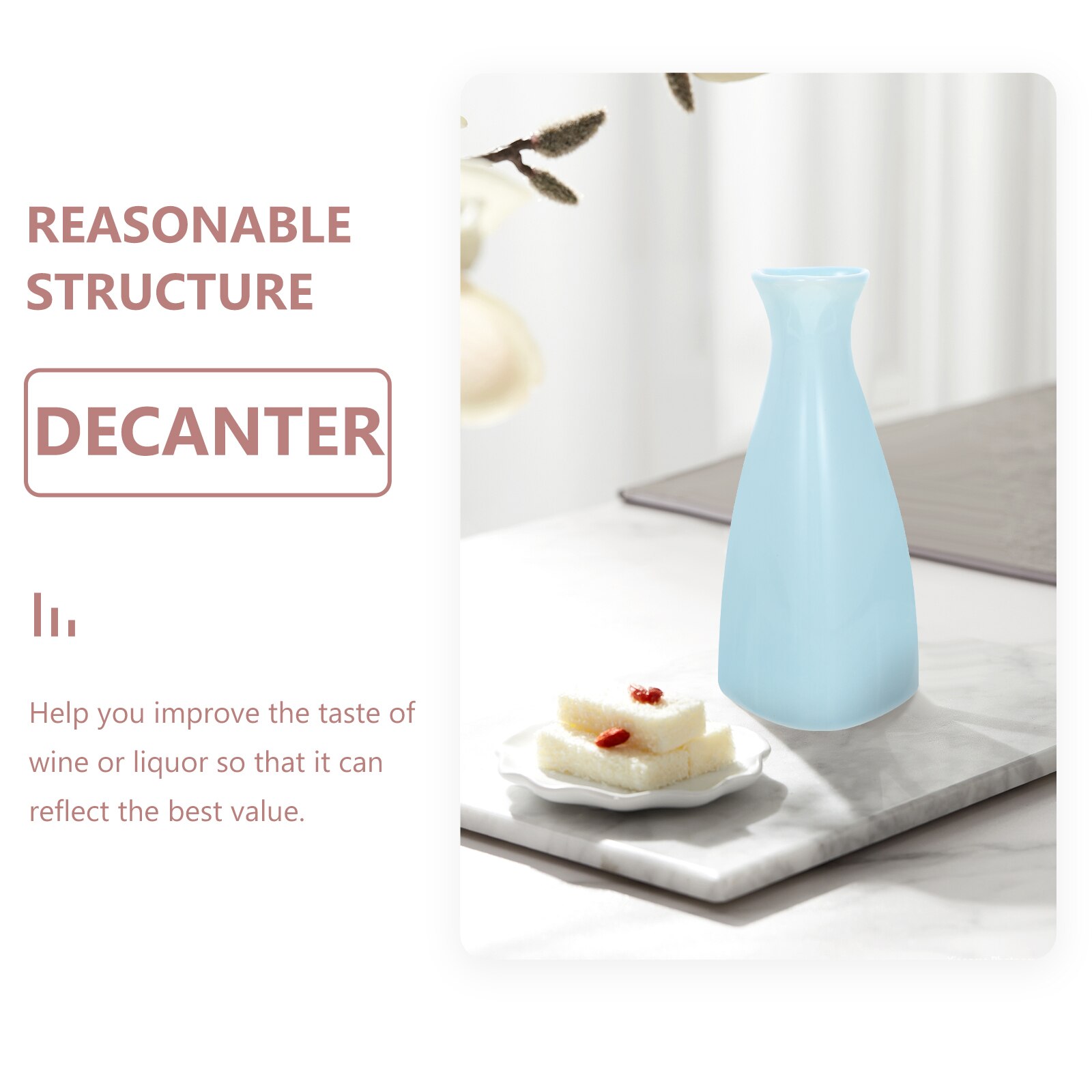 1 Set Ceramic Decanter Practical Decanter Handled Decanter with Cups