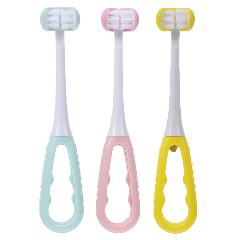 3Pcs U-Type Tandenborstels Kid Handmatige Tandenborstels Tandenborstels (Assorti Kleur)