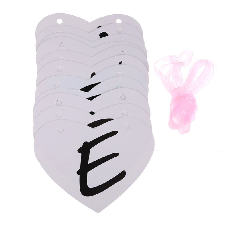 Bunting Garland Handmade Decorative Wedding Sign Cards JUST MARRIED Wedding Banner Party Decoration