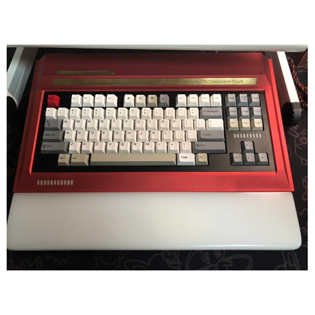 Resin Keyboard Palm Rest Pad Wrist Hand Pad For 61 87 104 Keys Mechanical Keyboard For Office Gaming PC Laptop Notebook - White