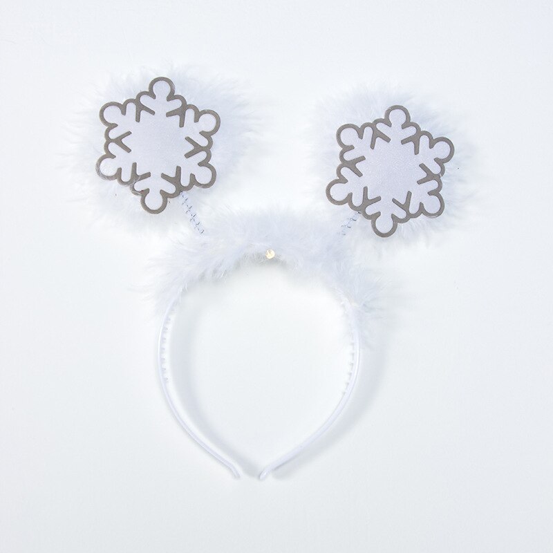 Tecknad 1pc jul hår slips vuxen barn julgran cosplay djur horn pannband pannklämma tillbehör tiara de cabelo: Snögubbe
