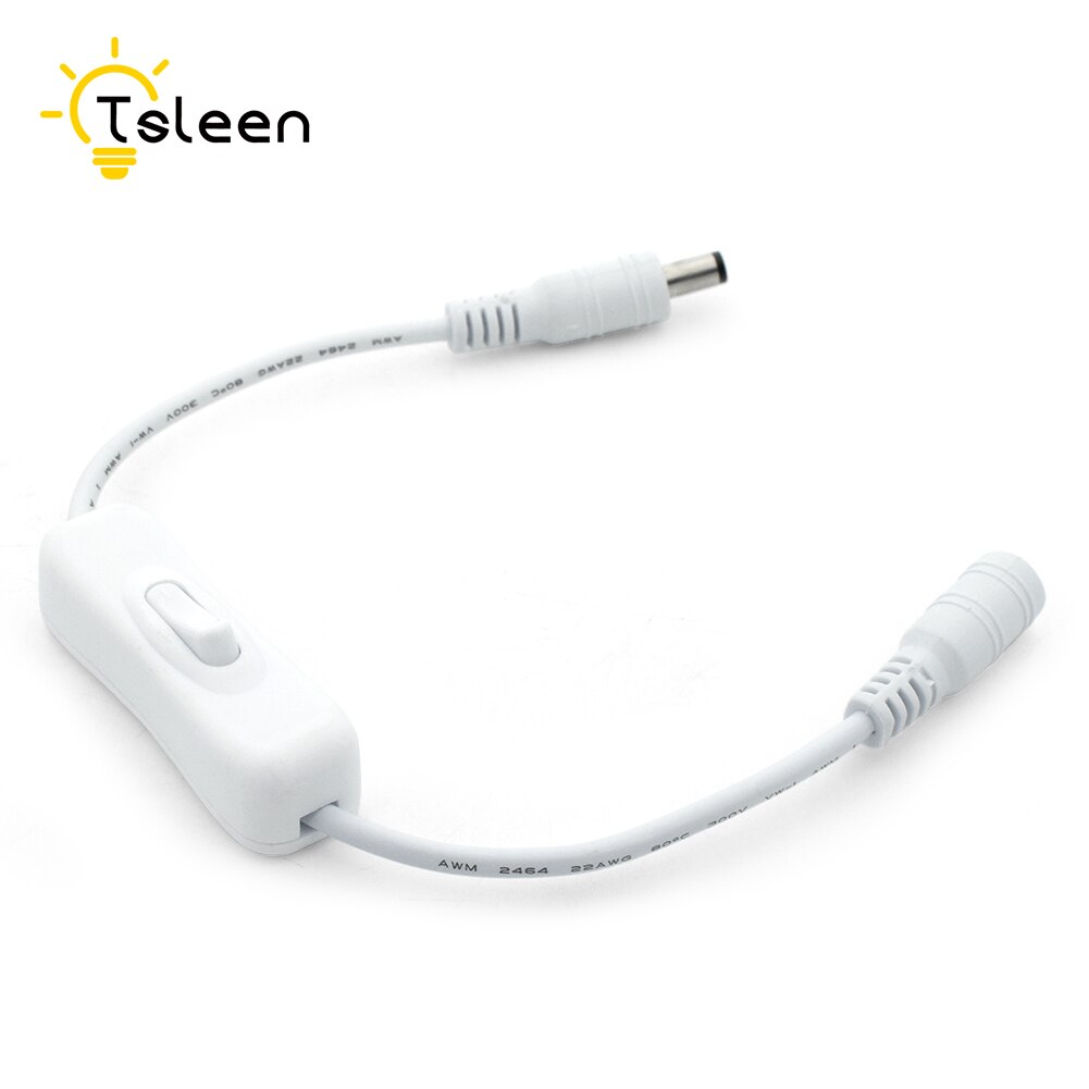 In-Line Power Switch ON/OFF 2.1mmx5.5mm Cable White For Jack Arduino 12-24V In-Line Power Switch ON/OFF 2.1X5.5mm Cable Jack