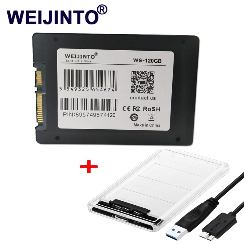WEIJINTO SSD 60GB 32GB 120GB 240GB 256GB 512GB 480GB 360GB 960GB SATAII SATAIII 2.5 HDD disque SSD interne et boîtier SSD