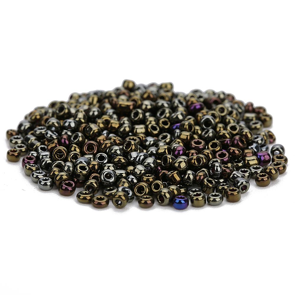 Deep Color Charm Czech Glass Beads Charms Seed Beads Kralen Glass Spacer Beads for Jewelry DIY Making DIY Bracelet: Gold gray purple / 2.5mm(apx 2800pcs)