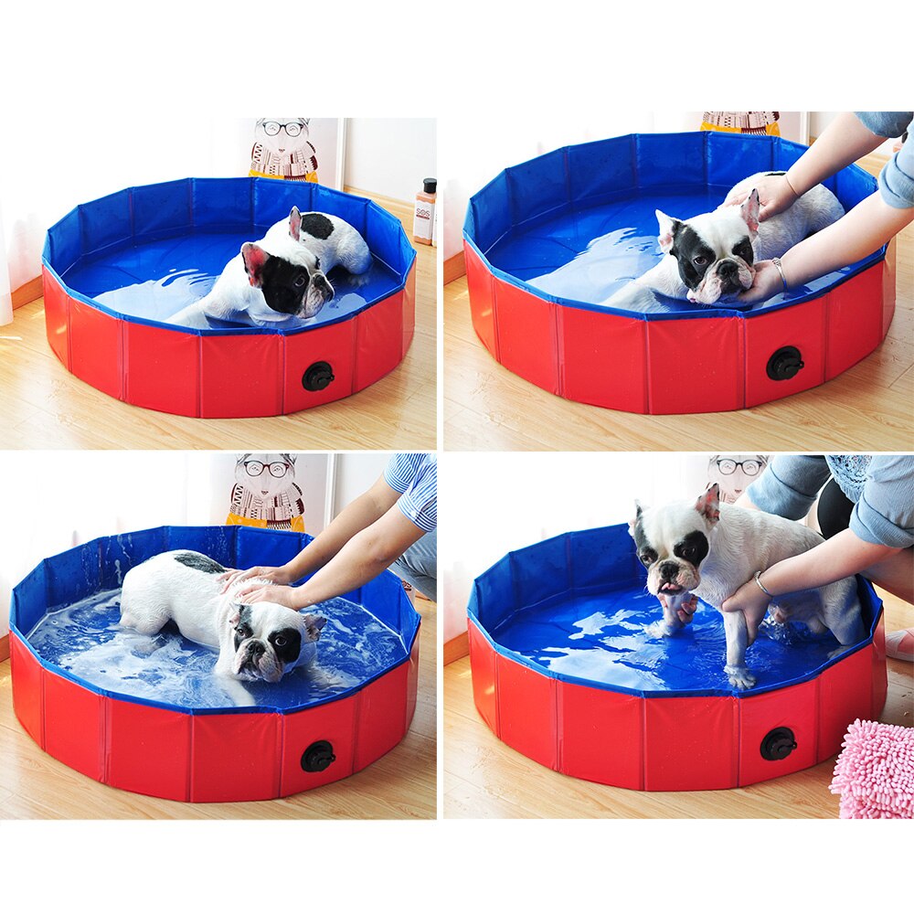 Hund sumer swimmingpool sammenklappeligt kæledyrsbad pool bærbar hunderenser badekar badekar pool hunde katte kæledyrsbad rengøring