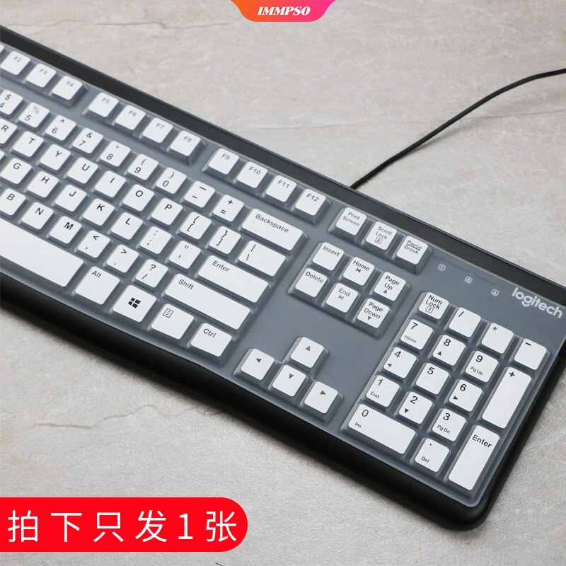 15 inch Silicone Laptop Notebook Keyboard Cover Ultra-thin Skin Protector for Logitech K120 mk120 Waterproof: White