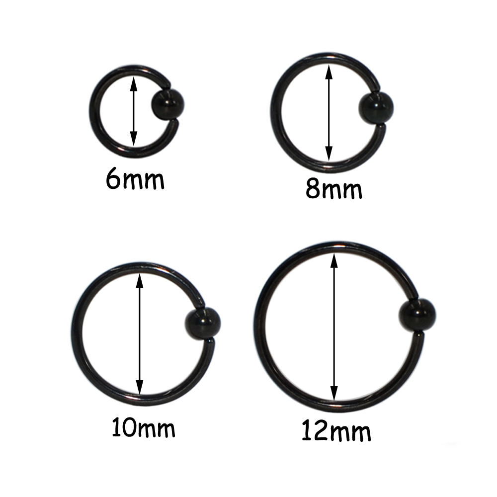 5 unids/lote de anillo cautivo de acero quirúrgico de colores mezclados, aro para la oreja, anillo para la nariz, aro para la oreja, cartílago del trago, Piercing, joyería para el cuerpo, pendiente