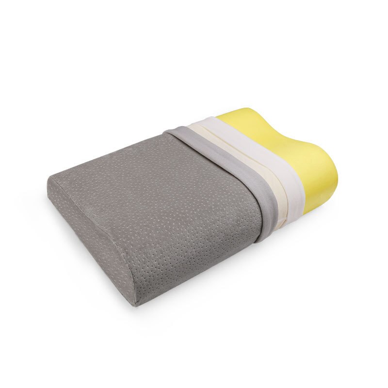 Memory foam sängkläder kudde cervikala kuddar för att sova lindra nacksmärtor med tvättbart överdrag säng liggunderlag för vuxna &amp; barn: Bl2001 plus-velgrå / 60 x 30 x 12 (9)  cm