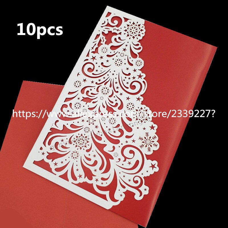 10Pcs Wedding Party Invitation Card Romantic Decorative Cards Carved Pattern Wedding Invitations Party Supply 6z SH830-10