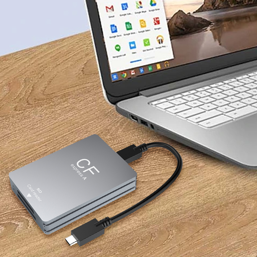 2-in-1 CFexpress Type A & SD-kaartlezer Geheugenkaartlezer Ondersteuning voor Android/Windows/Bos Draagbare CF Express-lezer voor SLR