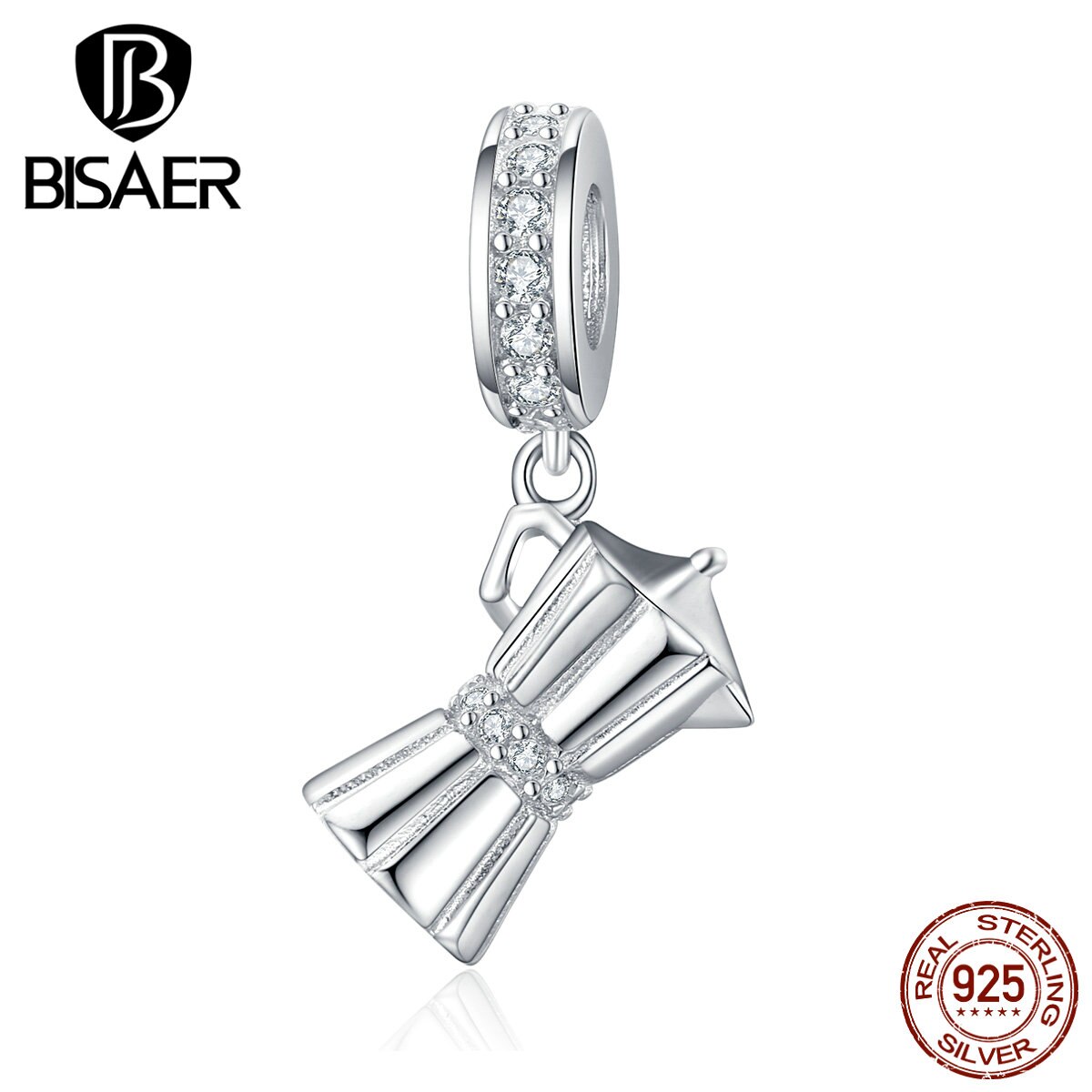 Cup Beads BISAER 925 Sterling Silver Coffee Cups Floats Cafe Beads Charms fit charms Bracelets silver 925 original jewelry