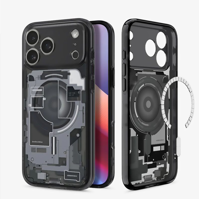 Technology Magnetic Case for iPhone 17 Pro Max 16 15 14 13 12 Cover 17Pro Clear Shockproof for MagSafe Phone Cases Coque