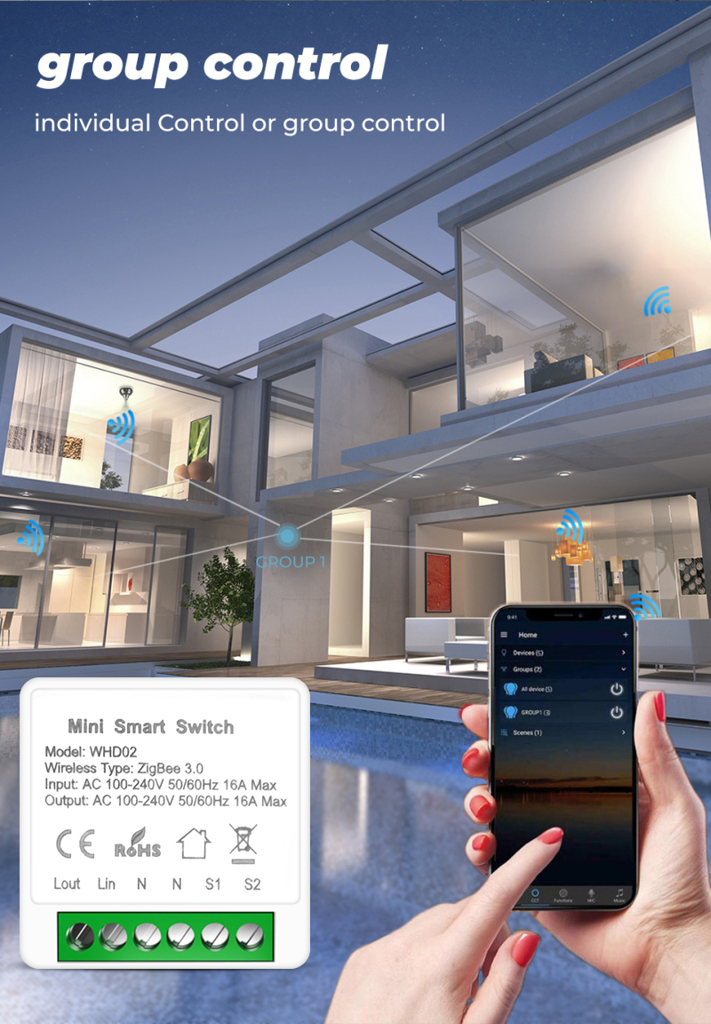 16A Tuya Mini zigbee Switch Module Smart Life Remote Voice Control Smart Light Switch Module Smart Home With Alexa Google Home