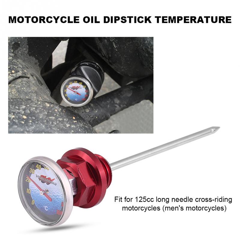 Aluminiumslegering motorcykel olie målepind temperaturmåler til 125cc lang nåle cross-ridende motocross motorcykel aluminiumslegering