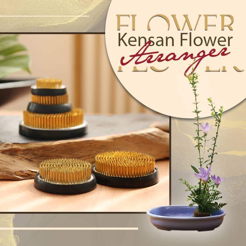Kensan-Arreglo de flores redondo, rana de flores kebana Kenzan con junta de goma, herramientas de arreglo fijo de arte