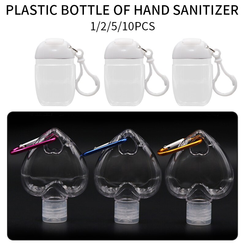 Travel Plastic Transparent Bottling With D-shape Carabiner Portable Packaging Bottle Durable Stylish Travel Bottles
