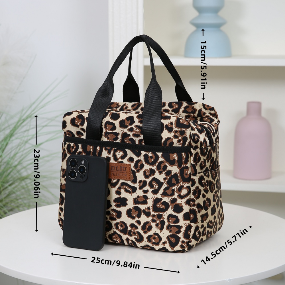Bolsa de almuerzo de tela de nailon engrosada con papel de aluminio, fiambrera portátil de gran capacidad interior, bolsa de almacenamiento para trabajo, Picnic Scho