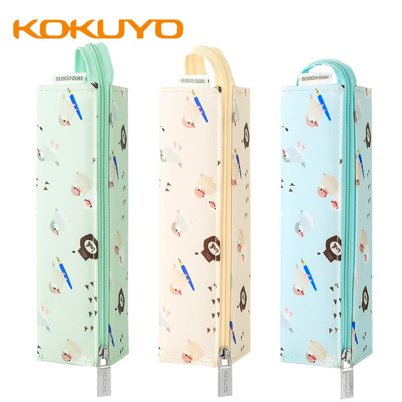 Estuche de lápices japonés Kokuyo para estudiantes pequeños y frescos con diseños limitados, gran capacidad, Folio Simple, bolsa de papelería japonesa