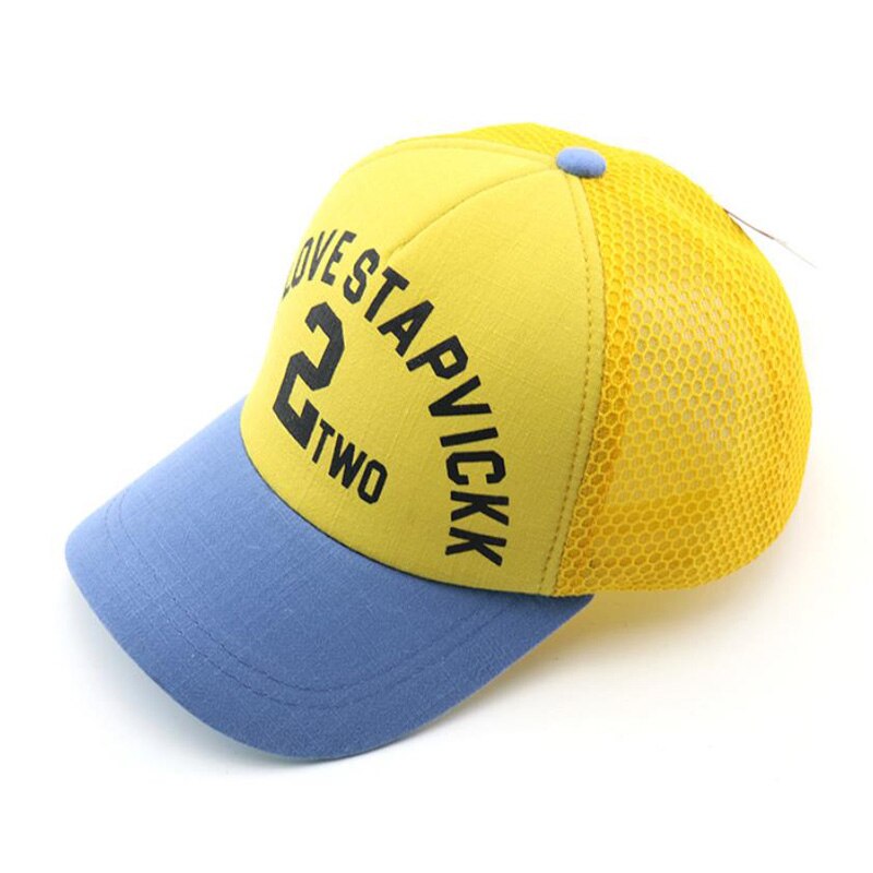 Doitbest 2020 menino menina chapéus pequeno dinossauro bonés de beisebol respirável malha boné de verão das crianças chapéu de sol coreano bonito do miúdo snapback: YELLOW