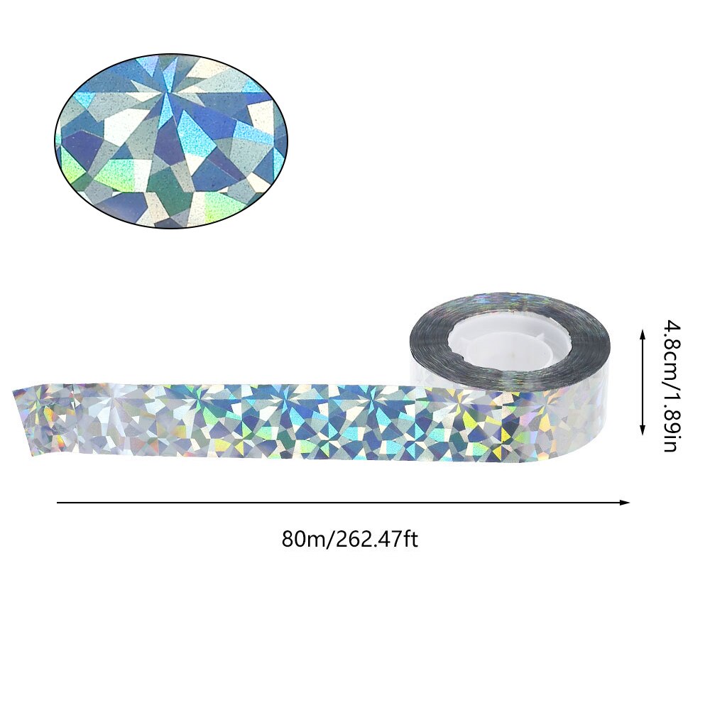 Cinta reflectante para ahuyentar aves, cinta antiaves de varios tamaños, parpadeante, repelente de aves, palomas, Cuervo, doble cara: Floral 4.8cmX80m